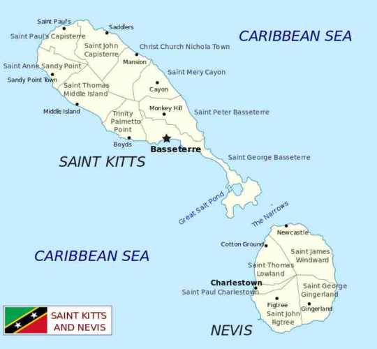 Saint Kitts And Nevis Map